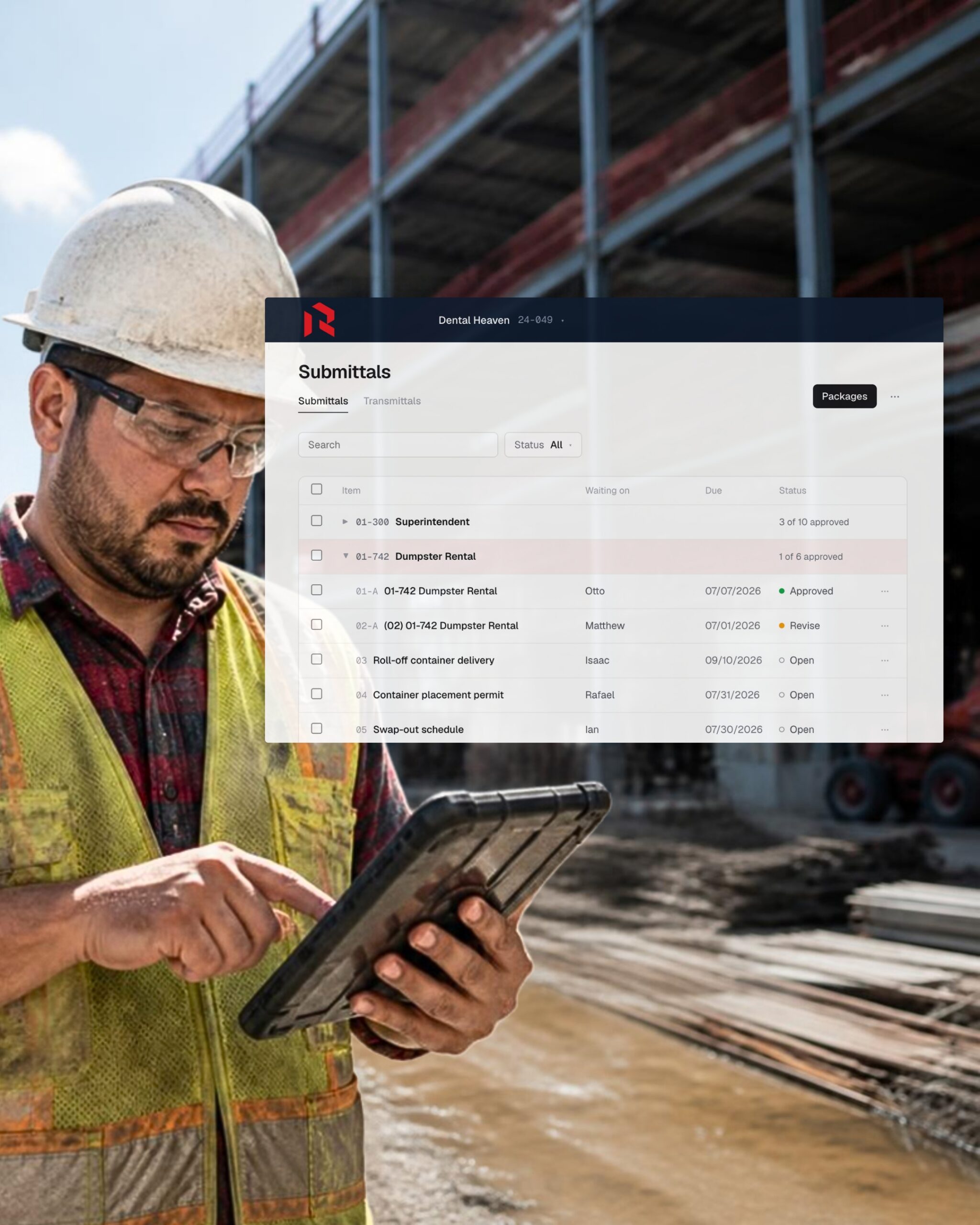 redteam - construction project management software - submittals - approvals