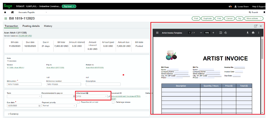 Sage Intacct Import for Invoice Details