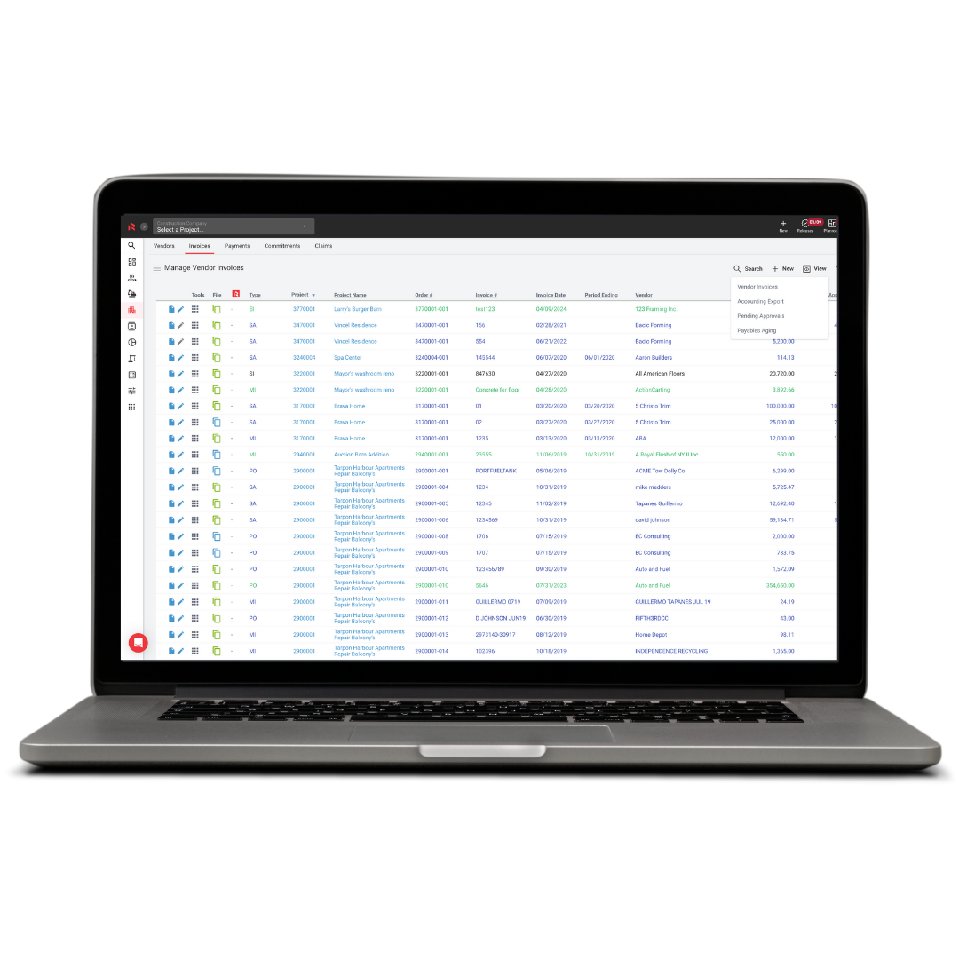 Flex Vendor invoices